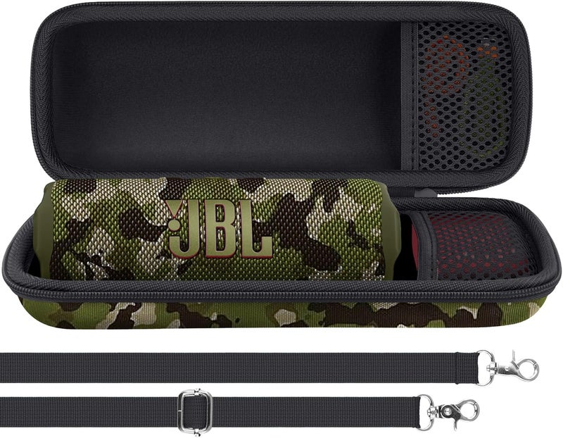 Aenllosi حافظة صلبة لمكبر الصوت بلوتوث JBL Flip 7/ Flip 6/ Flip 5 مع حزام كتف قابل للتعديل، تمويه (حافظة فقط) - Image 1